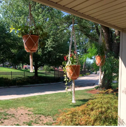 🌿 Handmade Macrame Plant Hanger – Boho Hanging Planter Basket for Indoor & Outdoor Decor