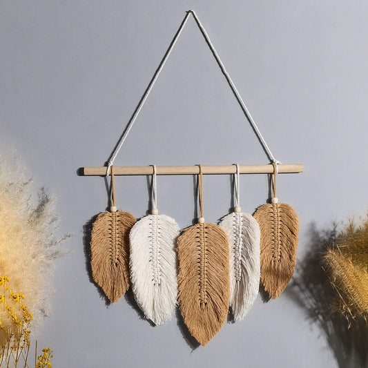 Boho Leaf Macramé Wall Hanging