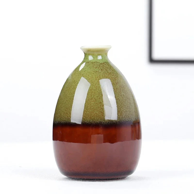 Decorative vase with gradient design on a white background