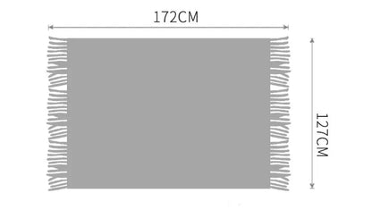 Textile Knitted Checkered Throw Blanket – Soft Acrylic with Tassels