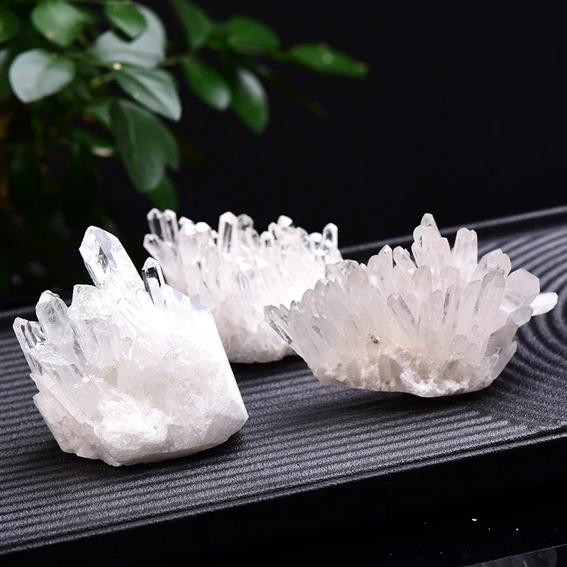 Natural White Quartz Crystal Cluster – Healing Reiki Stone for Home Decor