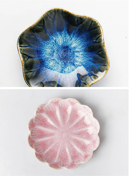 Ceramic Flower Sauce Dish – Mini Floral Porcelain Dipping Bowl for Soy Sauce, Nuts & Charcuterie