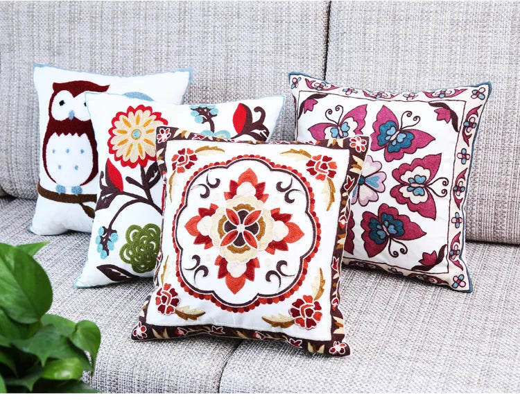 Luxury Embroidered Boho Cushion Covers
