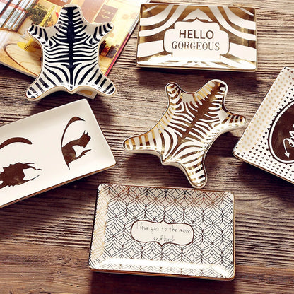 Chic Ceramic Jewelry & Trinket Dish – Stylish Decorative Tray for Accessories