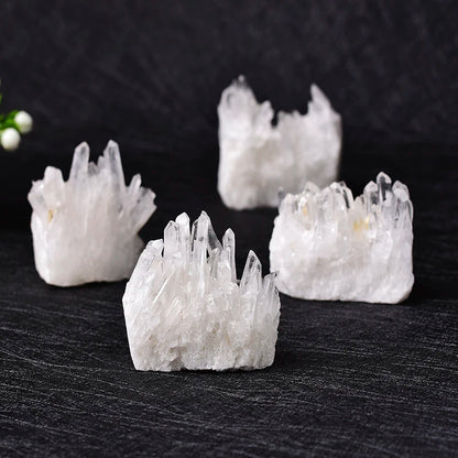 Natural White Quartz Crystal Cluster – Healing Reiki Stone for Home Decor