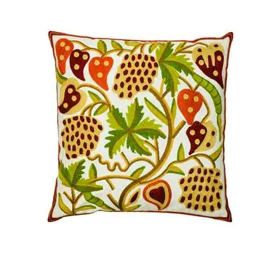 Boho Embroidered Throw Pillow Cover – Geometric Decorative Cushion