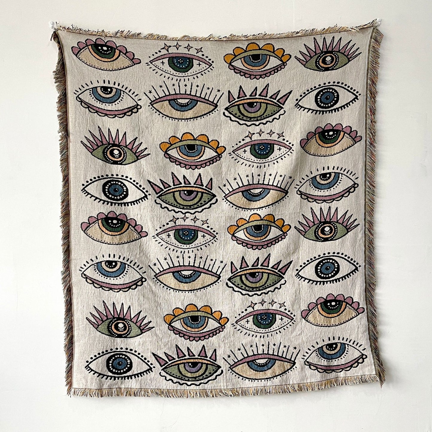 Boho Decorative Throw Blanket - Eyes Eyes Eyes