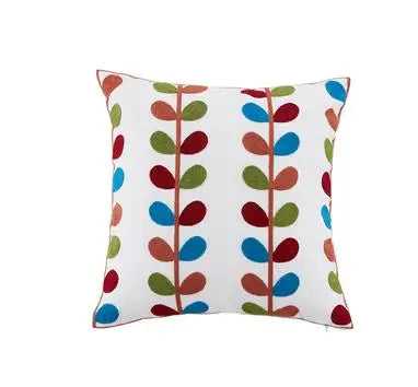 Boho Embroidered Throw Pillow Cover – Geometric Decorative Cushion