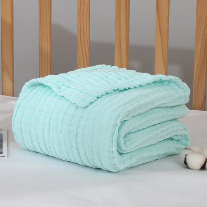 Boho Baby Bamboo Cotton Receiving Blanket – 6-Layer Swaddle Wrap for Infants