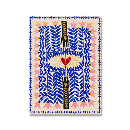 Colorful Abstract Boho Wall Art – Orange Tiger Canvas Print