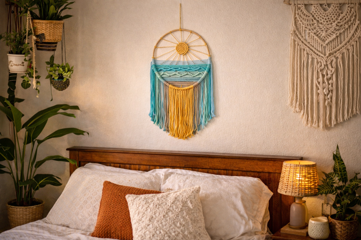 Sunrise & Sunset Woven Boho Cotton Tapestry