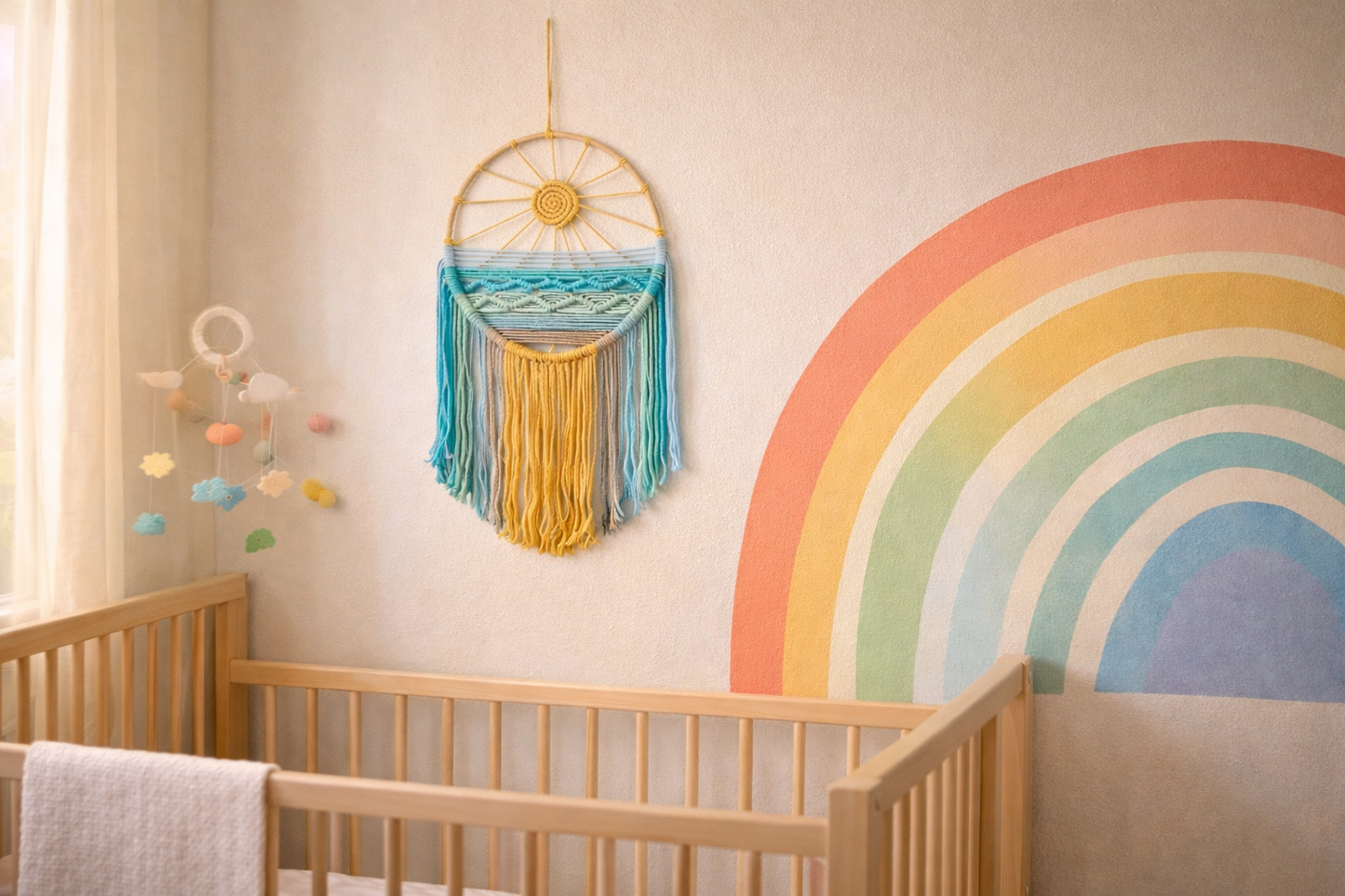 Sunrise & Sunset Woven Boho Cotton Tapestry