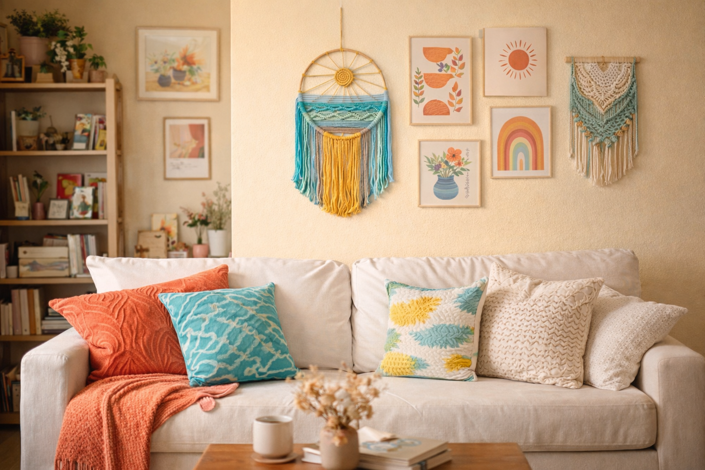 Sunrise & Sunset Woven Boho Cotton Tapestry