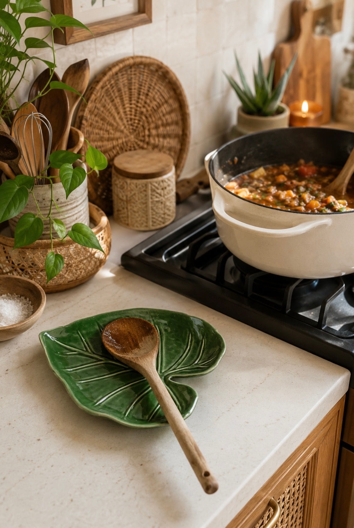 Ceramic Leaf Spoon Rest