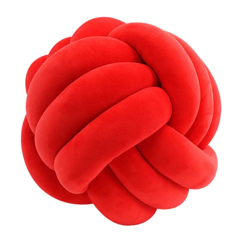 Knot Ball Throw Pillow – Soft Plush Cushion for Kids & Adults Boho Home Decor