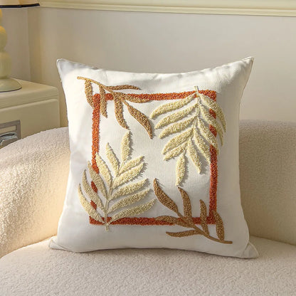 Boho Floral Tufted Decorative Throw Pillow Cover