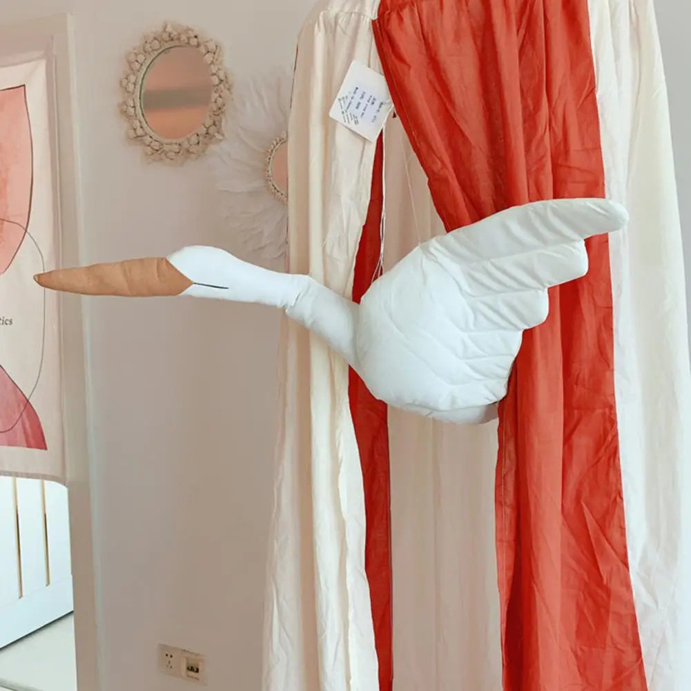 Big Cartoon Stuffed Swan Hanging Flying Goose Stuffed Duck Bird Toy Bedroom Baby Kids Room Newborn Ornament Stork 1Pc Boho Home Decor