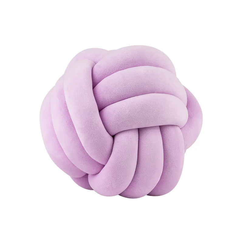 Knot Ball Throw Pillow – Soft Plush Cushion for Kids & Adults Boho Home Decor