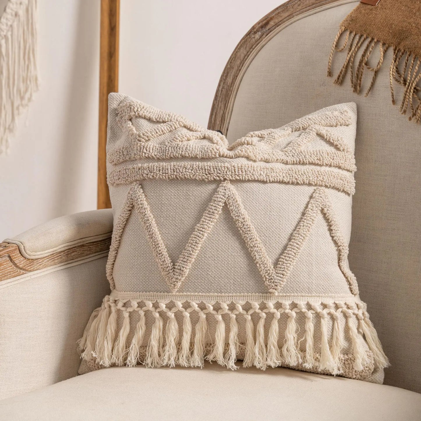 Modern Loop Yarn Pillow Cover – Minimalist Geometric Texture | Elegant Boho Home Decor Cushion for Sofa or Bed | Housewarming Gift