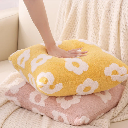 🌸 Light Luxury Floral Throw Pillow Cover – 18x18 Inch Plush Square Cushion