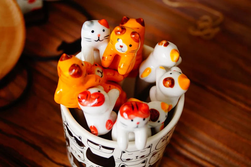 Ceramic Cat Hanging Spoon – Cute Animal Coffee & Dessert Spoon for Cat Lovers