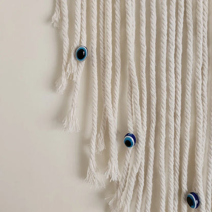 Evil Eye Macrame Wall Hanging – Handmade Boho Home Decor Tapestry