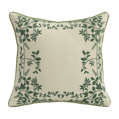 Boho Home Decor Embroidered Linen Cotton Pillowcase – Decorative Square Throw Pillow Cover for Sofa & Farmhouse Style