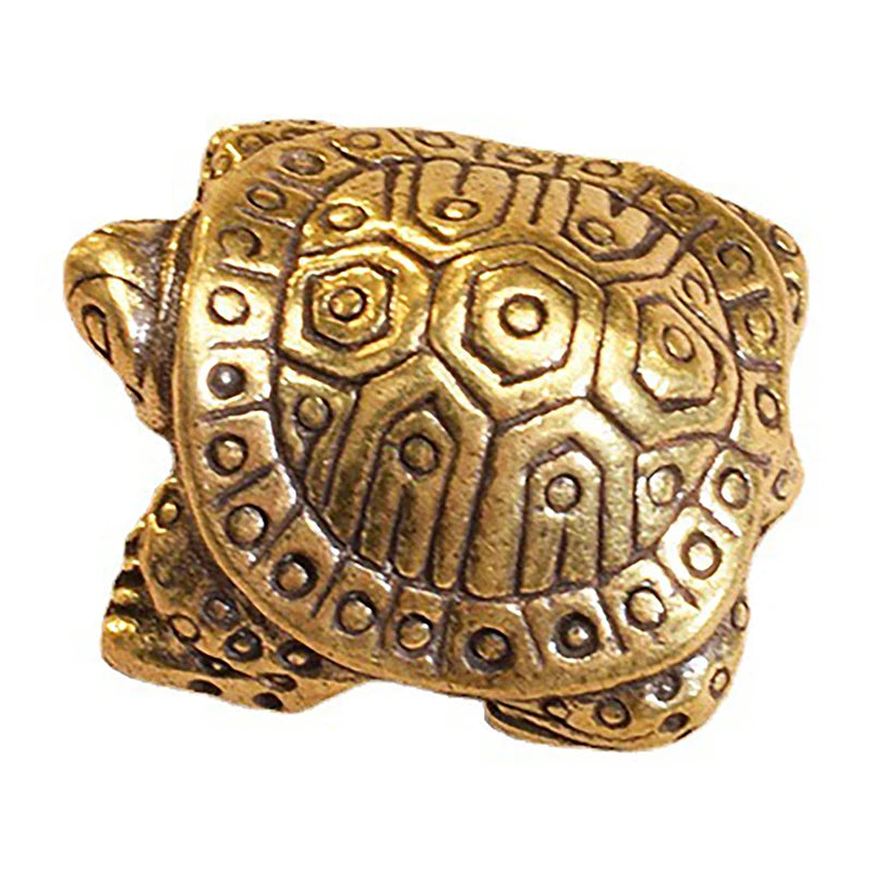 1Pc Antique Looking Solid Brass Turtle Ornament Animal Sculpture Home Office Desk Decorative Home Decor Boho