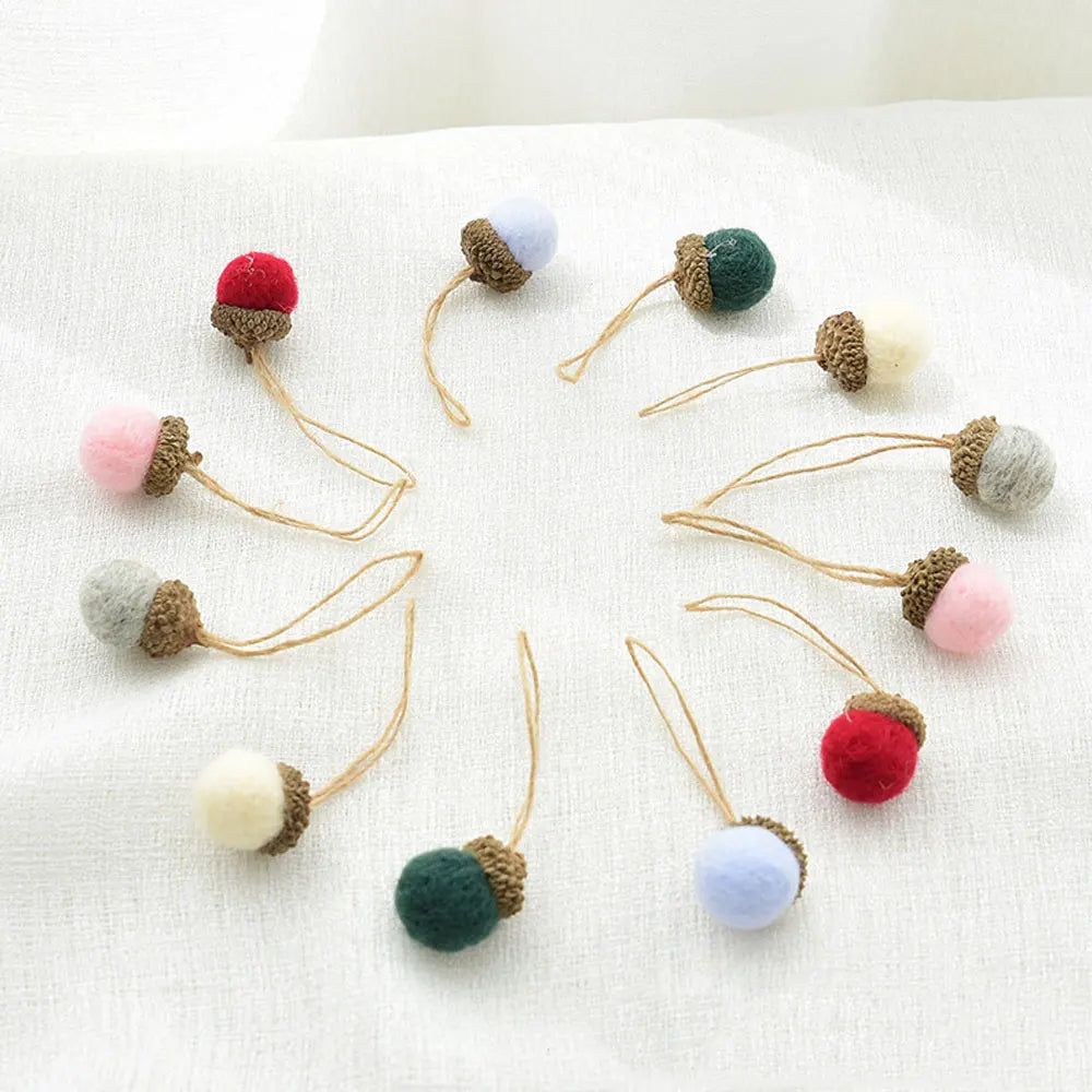 Wool Felt Acorn Ornaments – Set of 6