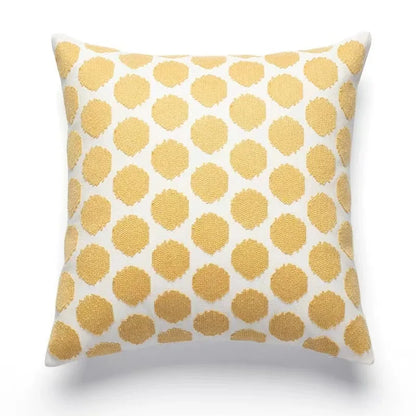 🌿 Green Leaf & Sunflower Embroidered Pillow Cover – 18 x 18 inches Boho Modern Cushion Cover for Sofa, Chair, or Car