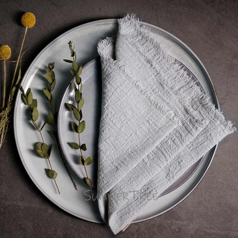 Light Gray Reusable Fabric Cotton Napkin 