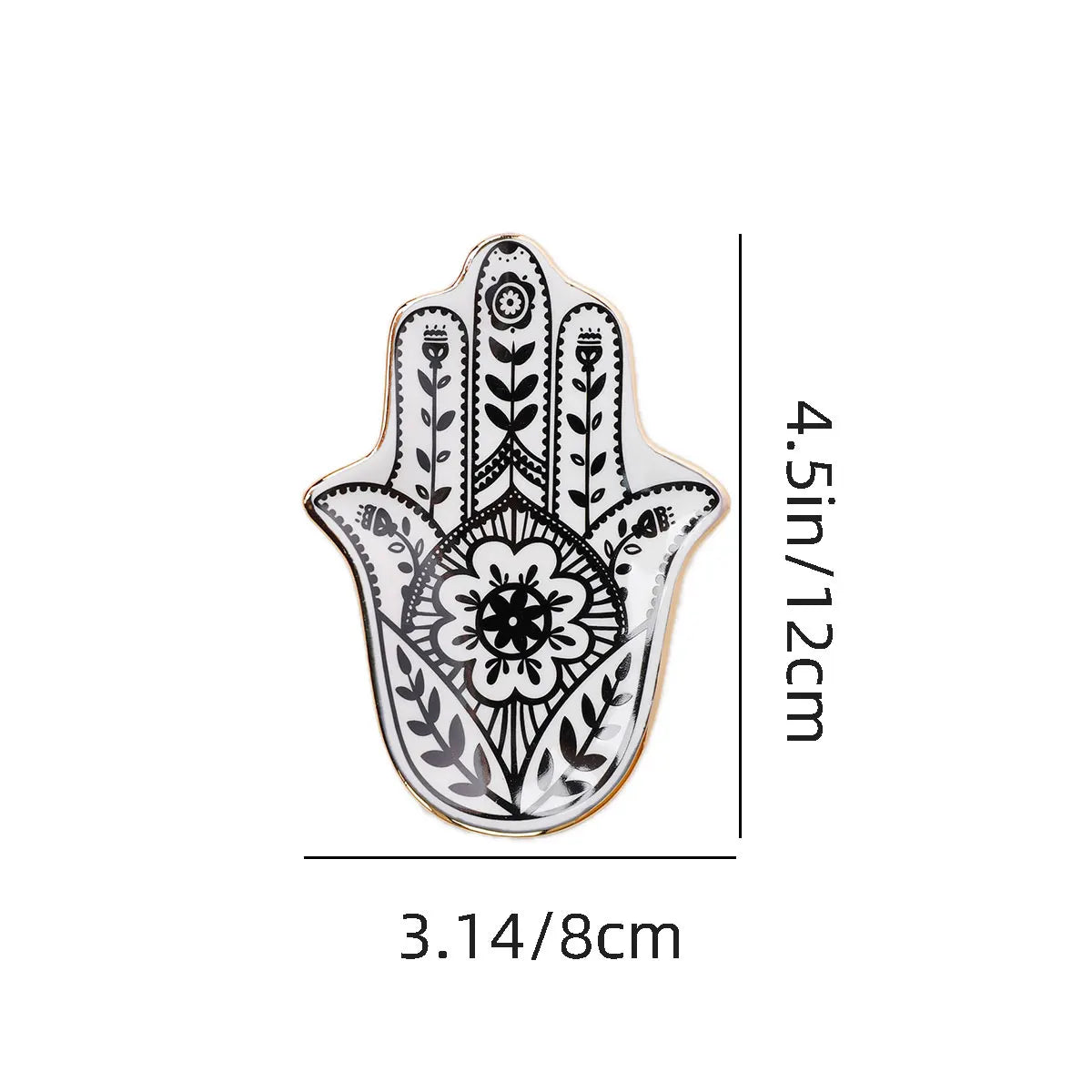 Ceramic Hand Trinket Dish Small Jewelry Tray Decorative Plate Hamsa Hand Crafts Decoration Europe Boho Home Decor