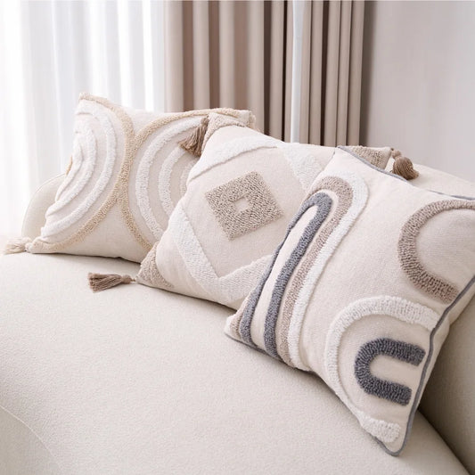 Bohemian Pillowcase Sofa Living Room Home Decoration Cotton Linen Pillow Cover Bed Tassel Cushion Cover