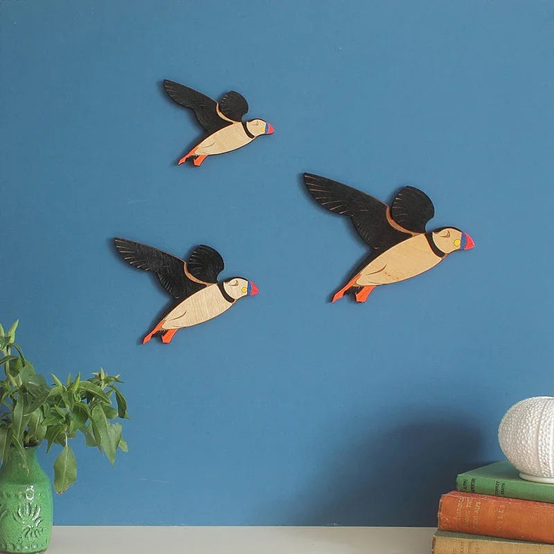 3-Piece Wooden Bird Wall Decor Set – Patterned Boho Home Decor for Indoors & Outdoors Bird Lover Gift for Birder