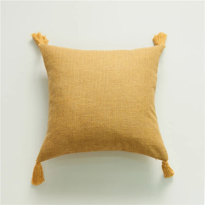 Linen Feel Tassel Pillow Cover – Cushion Cover for Sofa, Bed & Chair | Summer Boho Home Decor
