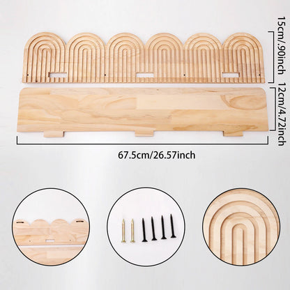 Boho Wooden Arched Wall Shelves