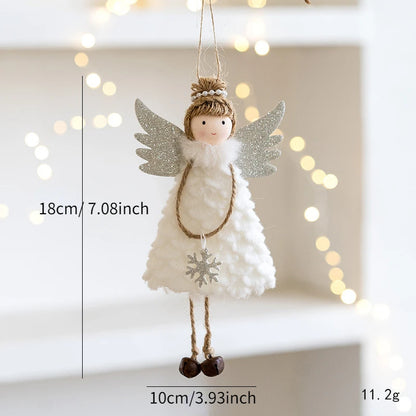 Decorative angel ornament Christmas Ornament with measurements on a soft background