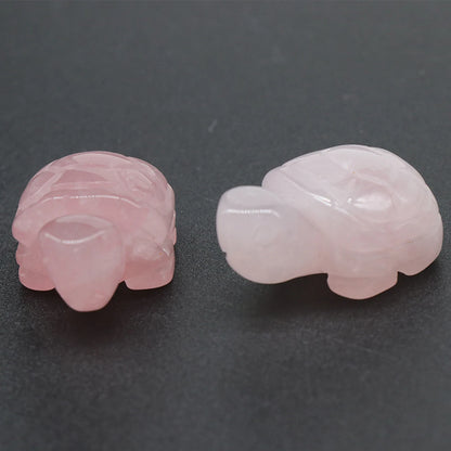 Mini Natural Gemstone Turtle Figurine – Hand-Carved Crystal Animal for Chakra Healing & Boho Home Decor