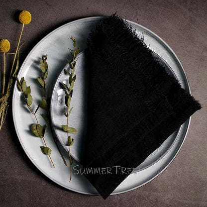 Black Reusable Fabric Cotton Napkin 
