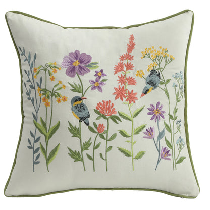 Boho Home Decor Embroidered Linen Cotton Pillowcase – Decorative Square Throw Pillow Cover for Sofa & Farmhouse Style