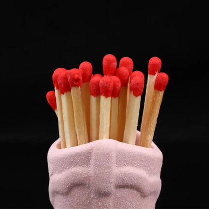 Ceramic Match Holder With Striker Cowboy Boot Shaped Boho Style Jar Fireplace Home Decor Container