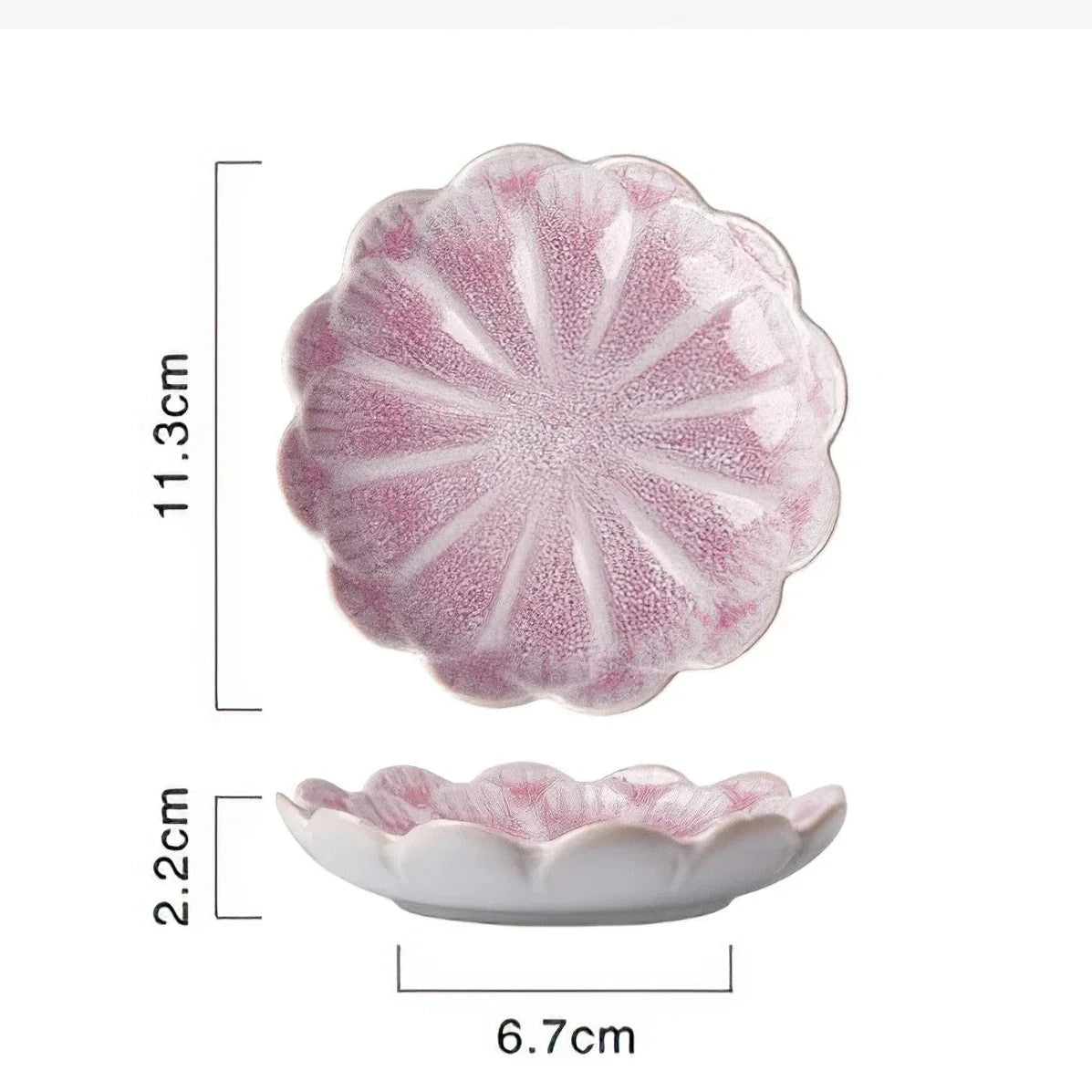 Ceramic Flower Sauce Dish – Mini Floral Porcelain Dipping Bowl for Soy Sauce, Nuts & Charcuterie