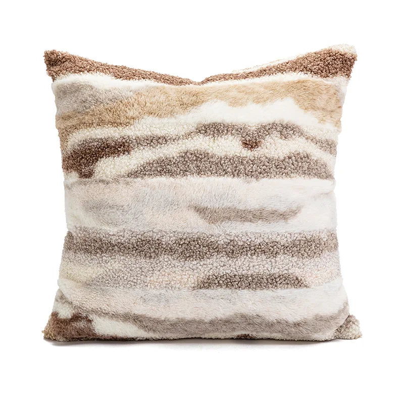 Nordic Abstract Double-Sided Plush Cushion Cover – Retro Sofa Pillowcase for Cozy Boho Home Decor Housewarming Gift Pillow