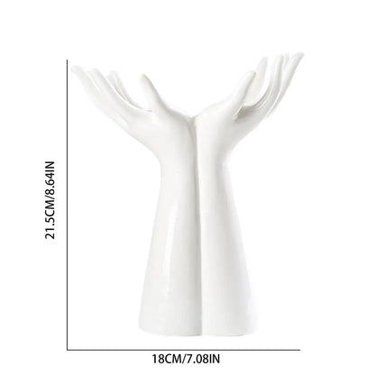 Modern Nordic Hand-Shaped Ceramic Vase – Unique Artistic Flower Pot for Home & Office Decor