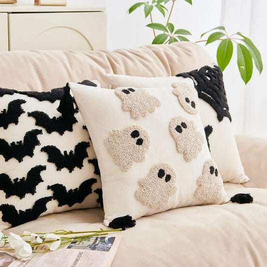 Pumpkin Tassel Pillow Cover – Cozy Fall Accent for Halloween & Harvest Decor