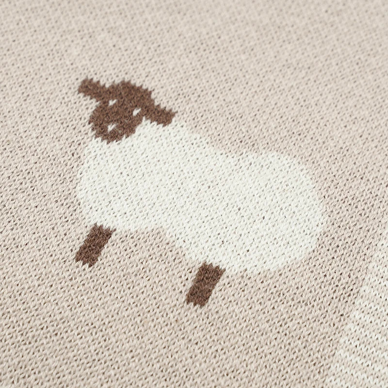 🐑 Cozy Cotton Baby Blanket – Soft & Breathable Knit for Newborns & Toddlers