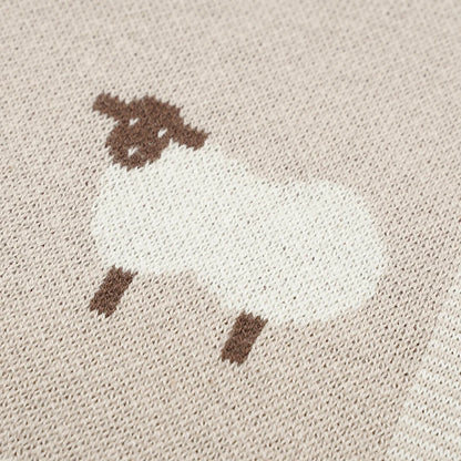 🐑 Cozy Cotton Baby Blanket – Soft & Breathable Knit for Newborns & Toddlers