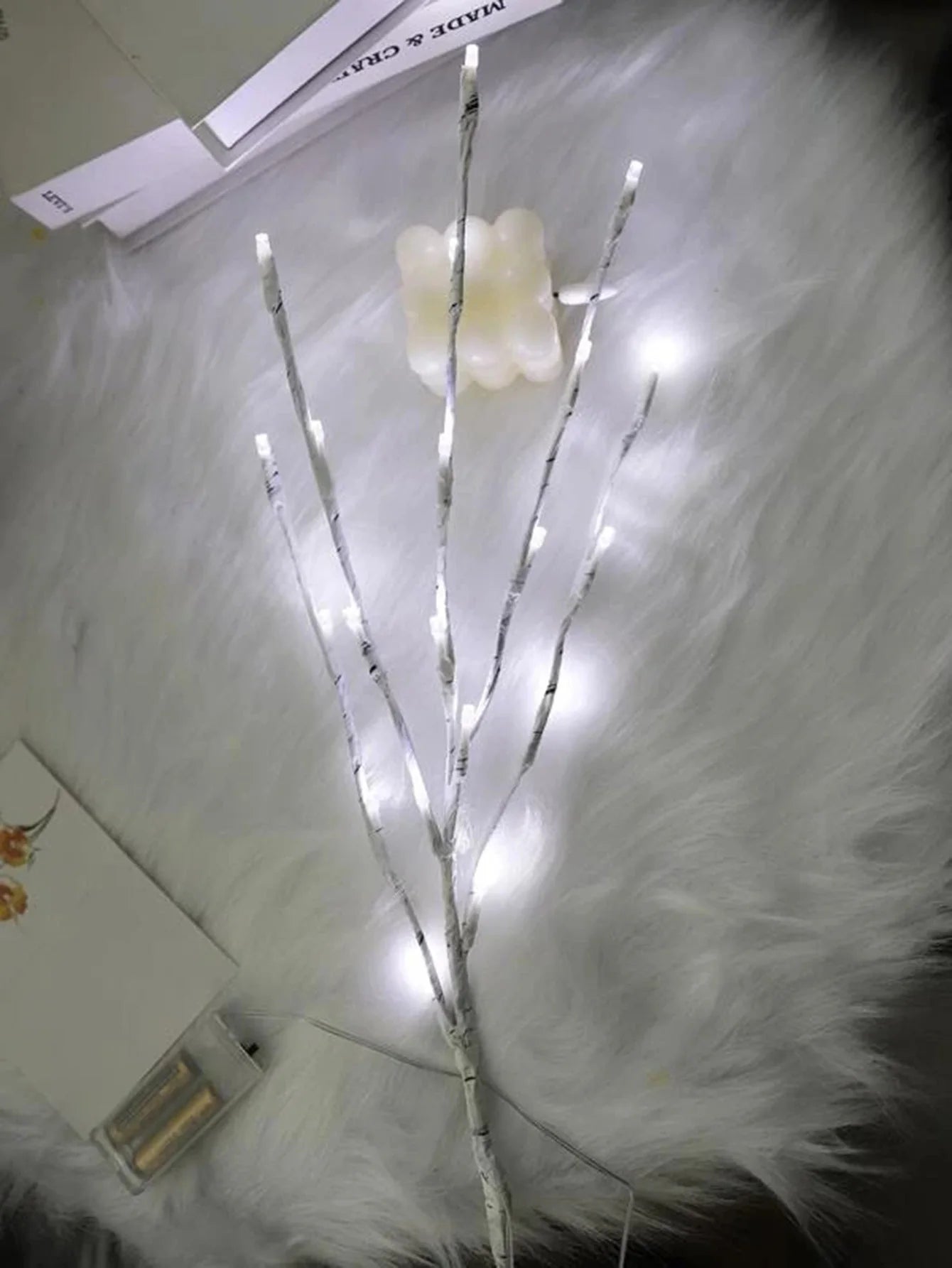 1 PC White Birch Branch Light LED Festive Lights Battery Operated For Christmas Party Wedding Decoration Home Decor Twig Boho Warm Lighting