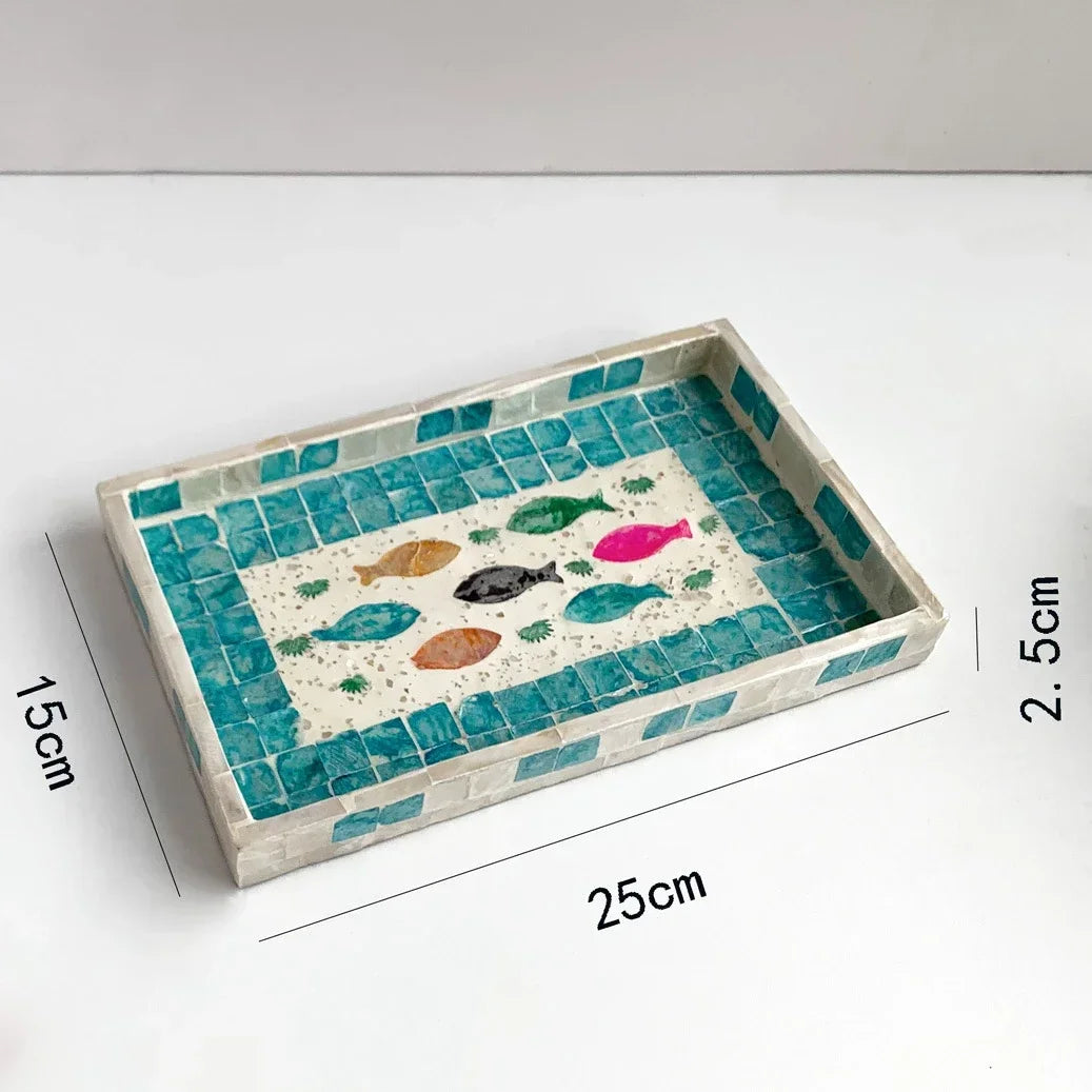 Handmade Shell Tray – Oval & Rectangular Decorative Jewelry Organizer for Boho Home Decor Bathroom or Bedroom - Housewarming Gift
