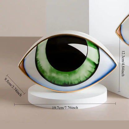 Moroccan Turkish blue evil eye ceramic figurine, unique bohemian home decor accent perfect for eclectic and boho home styles, adds soulful vibes and a cozy touch to any room, great for gifting as a boho home decor gift or housewarming present.